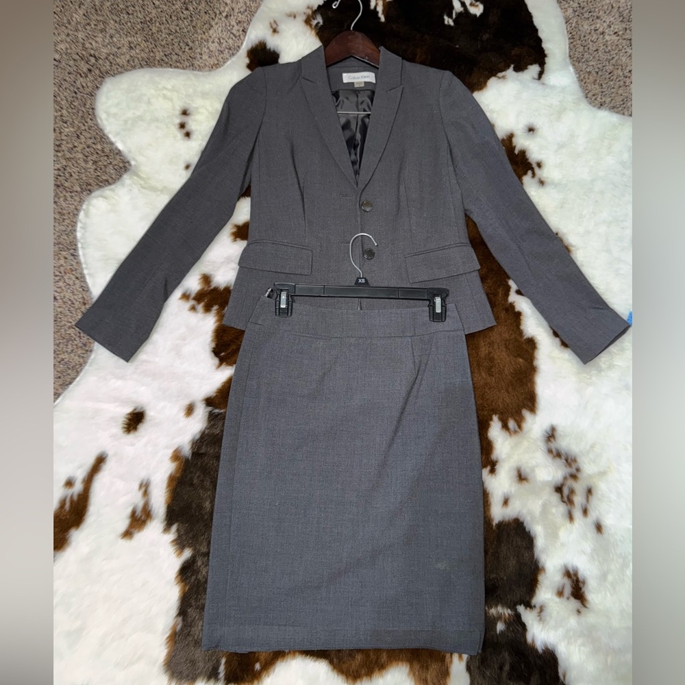Gray Calvin Klein Women's skirt Suit Set